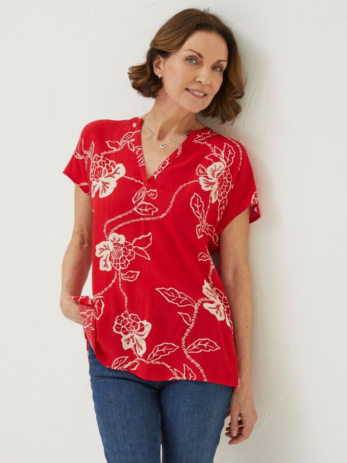 Red Piper Batik Blouse (N05425) | £28