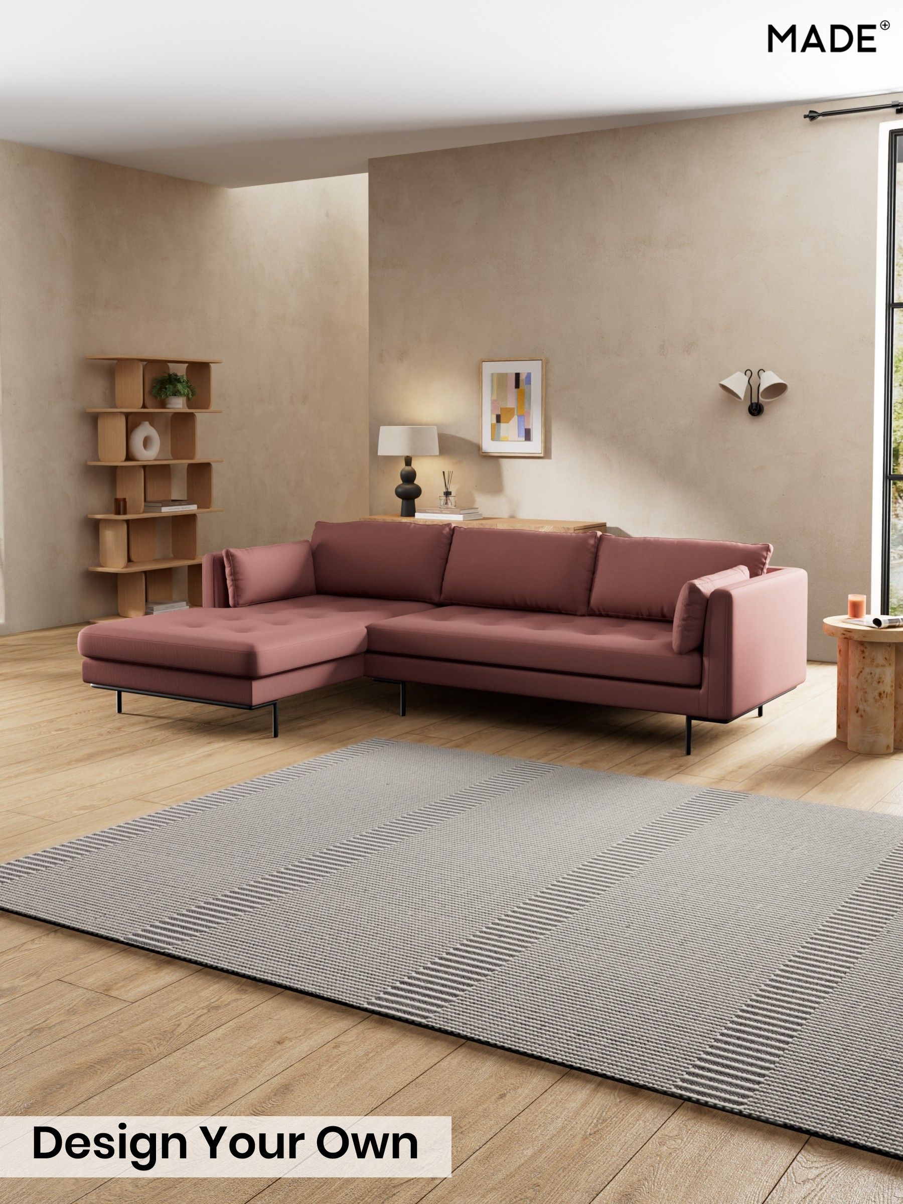 Natural Blend/Deep Coral Pink - Harlow By Made
