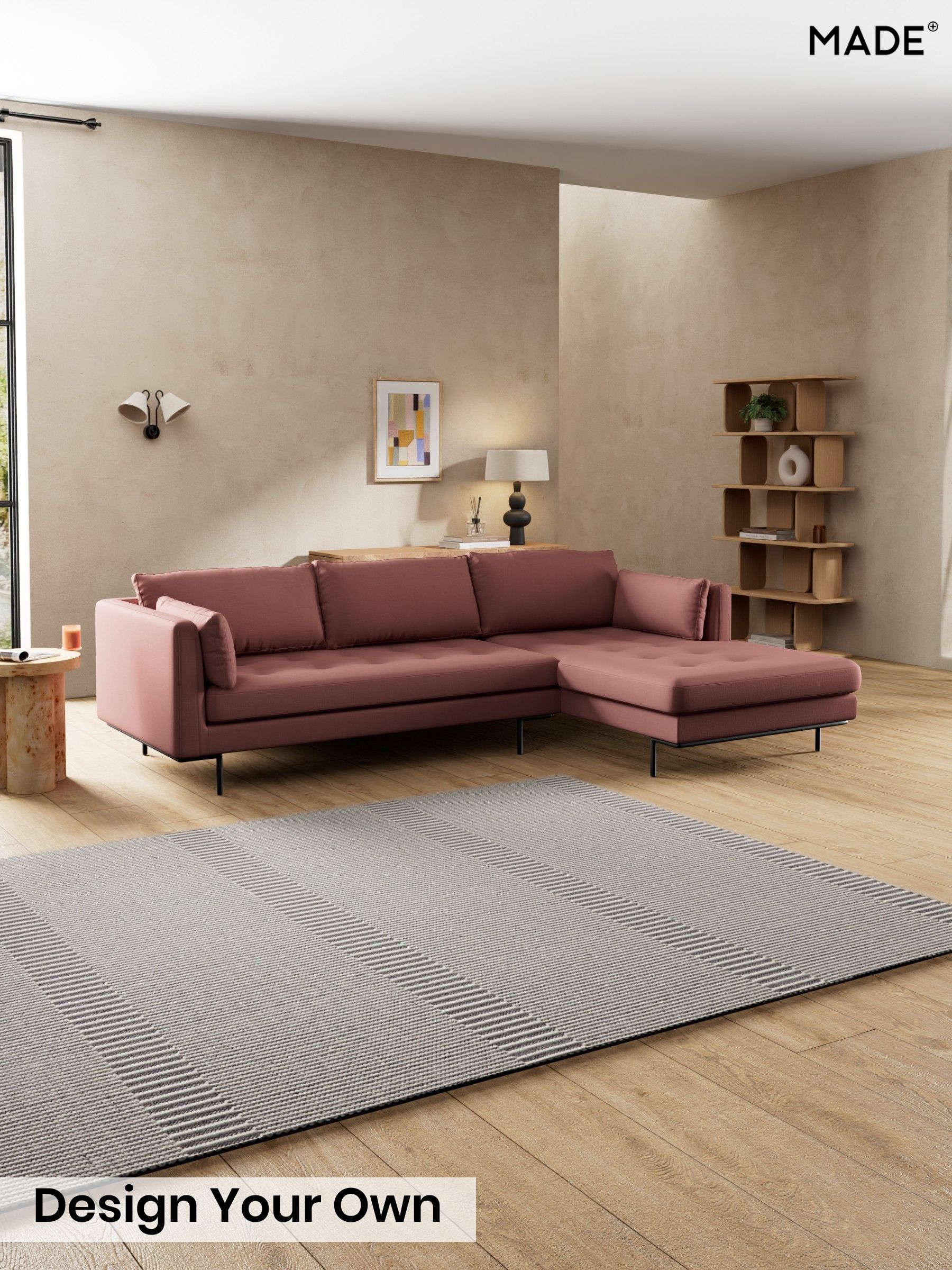 Natural Blend/Deep Coral Pink - Harlow By Made