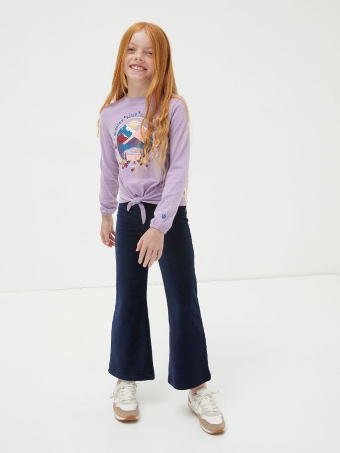 Blue Cord Flared Leggings (N09423) | £8