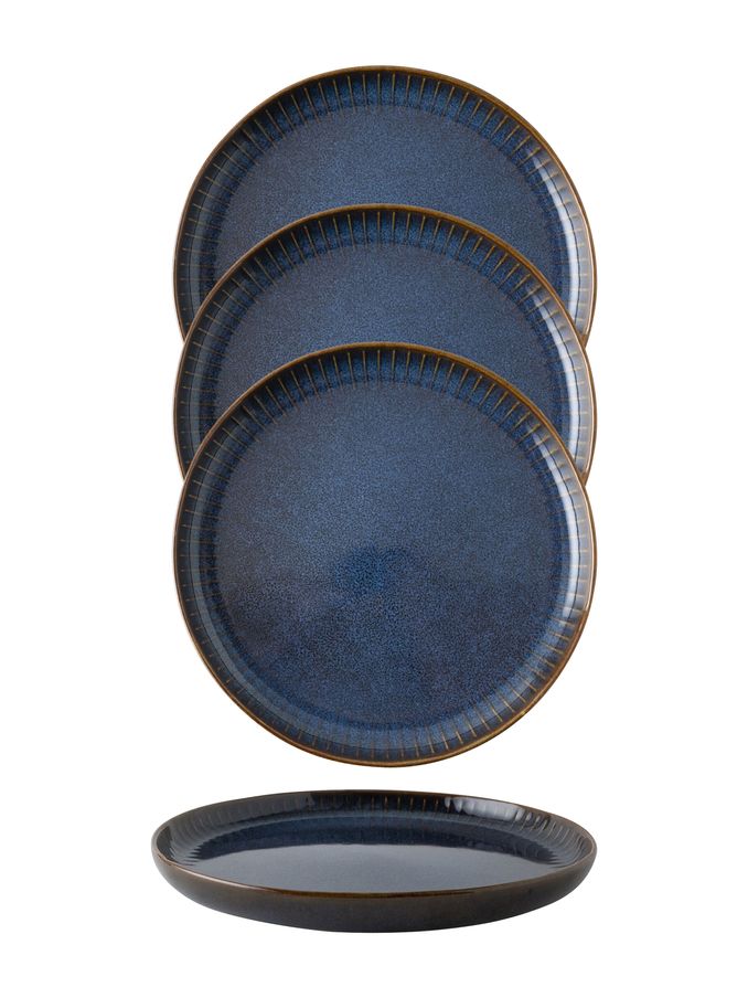 Dutch Rose Blue Dutch Rose Sapphire 18.5cm Side Plates Set of 4 (N11161) | £44