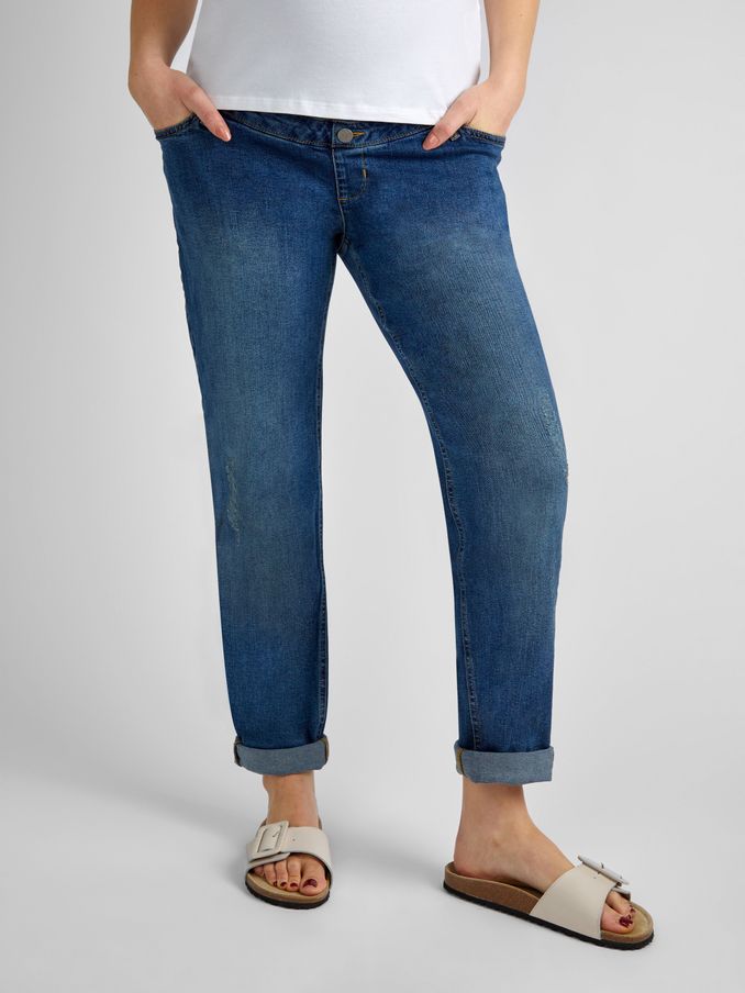 Vintage Blue Slim Boyfriend Maternity Denim Jeans (N13393) | £42