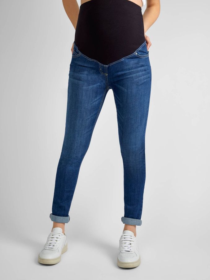 Dark Vintage Blue Super Skinny Maternity Denim Jeans (N13394) | £28