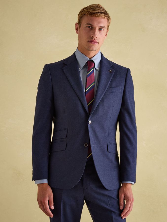 Blue Slim Fit Flannel Suit Jacket (N20089) | £130