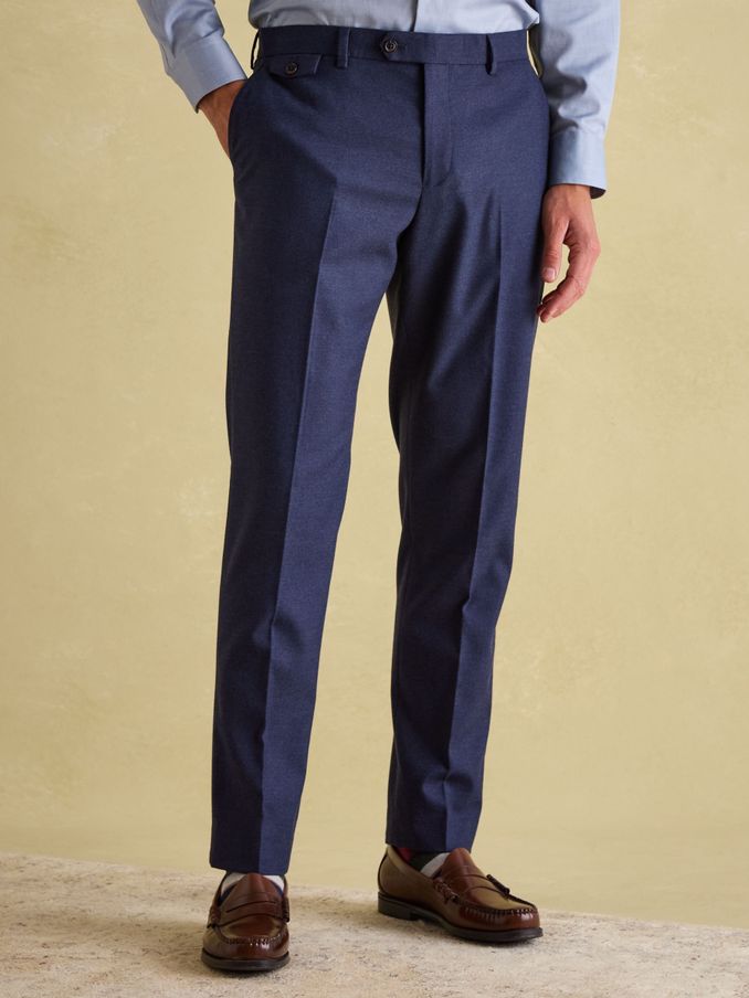 Blue Slim Fit Flannel Suit Trousers (N20090) | £69