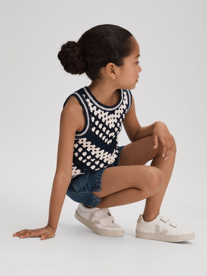 9-13 yrs Drawstring Denim Shorts in Blue (N21236) | £25