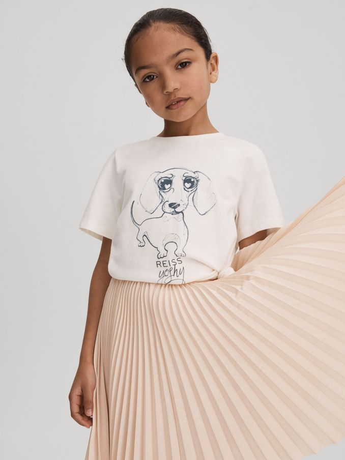 9-13 yrs Pleated Asymmetric Skirt in Pink (N21653) | £25