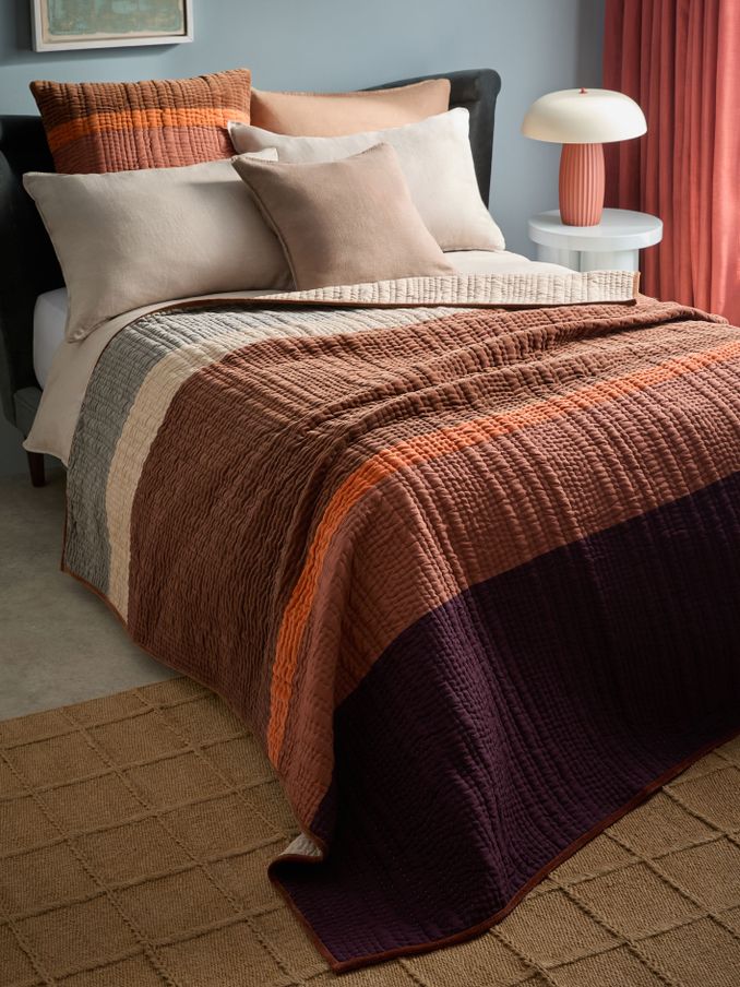 Valli Cotton Velvet Patchwork Bedspread in Multi (N24224) | £200 - £260