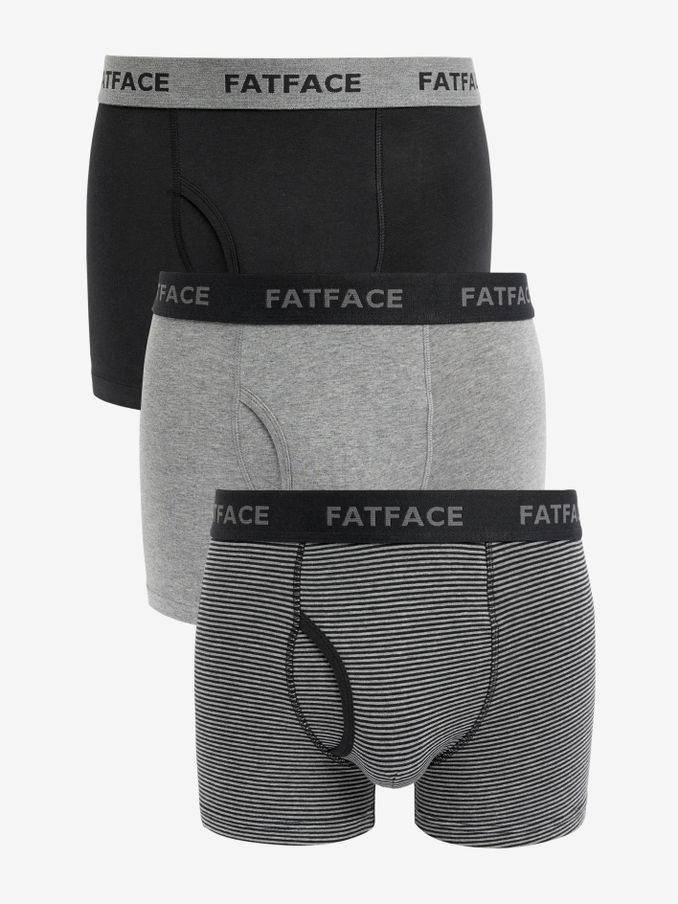 Grey Stripe Classic Cotton Boxer 3 Pack (N24249) | £30