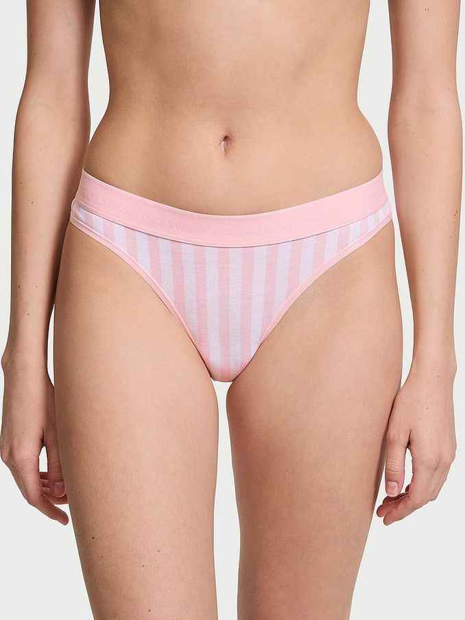 Pretty Blossom Pink Stripe Thong Knickers (N25001) | £9