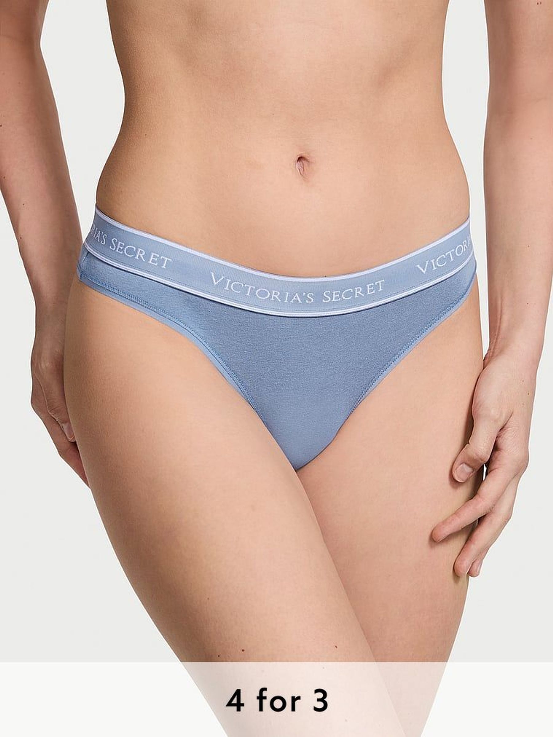 Faded Denim Blue Thong Knickers (N25101) | £9