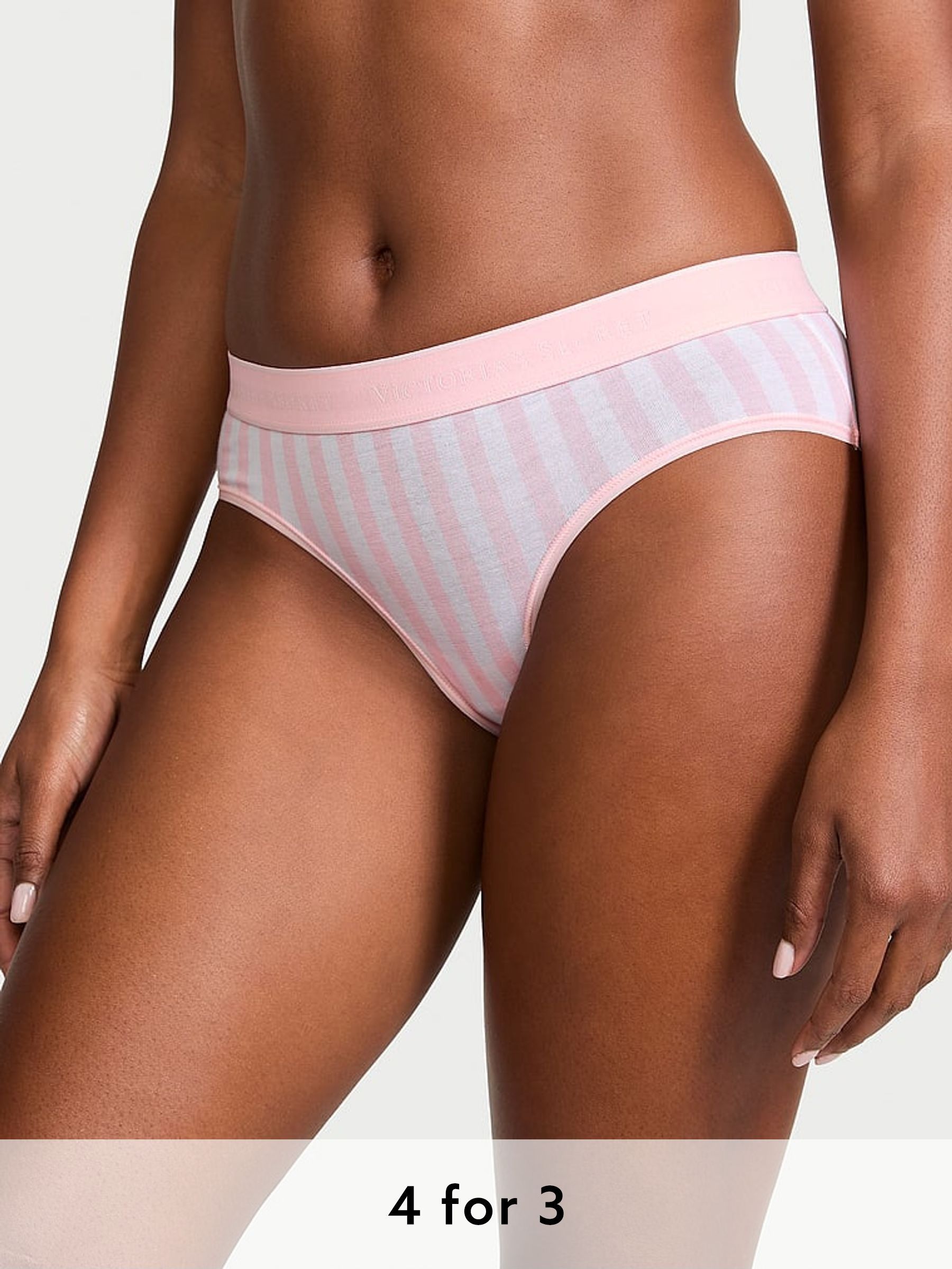 Pretty Blossom Pink Stripe Hipster Knickers (N26098) | £9