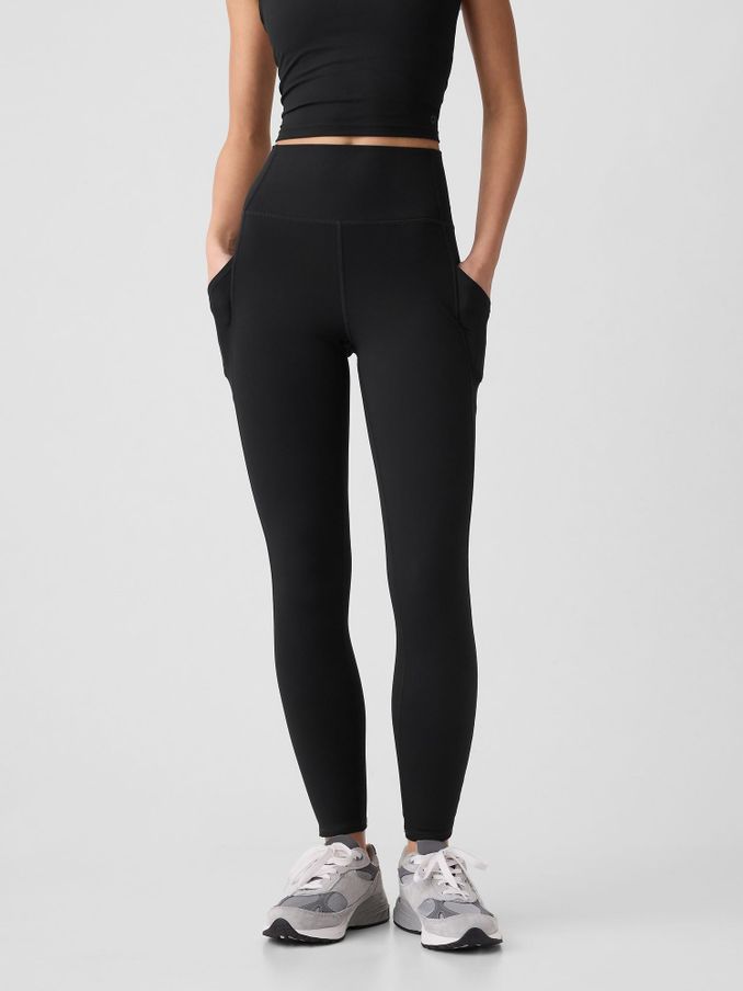 Black Full Length High Waisted Studio Leggings (N30502) | £40