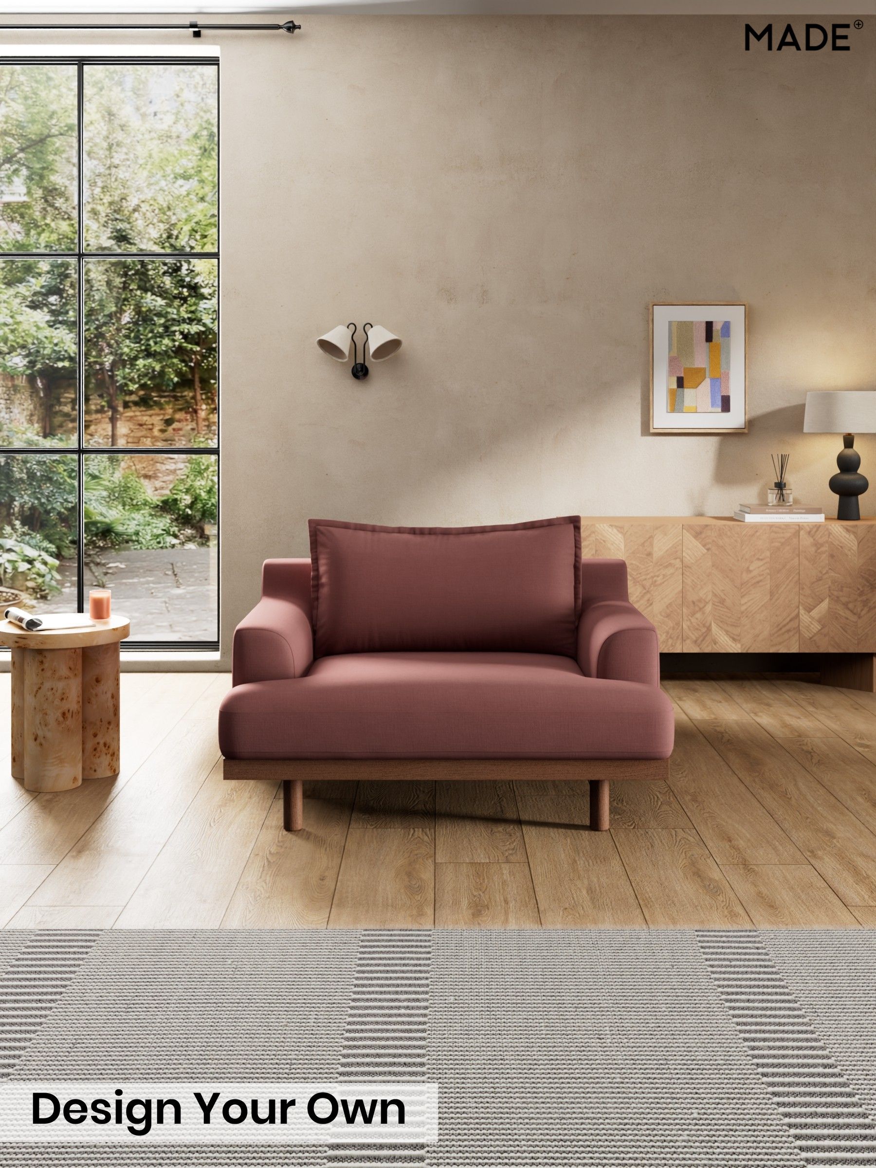 Natural Blend/Deep Coral Pink - Turin By Made