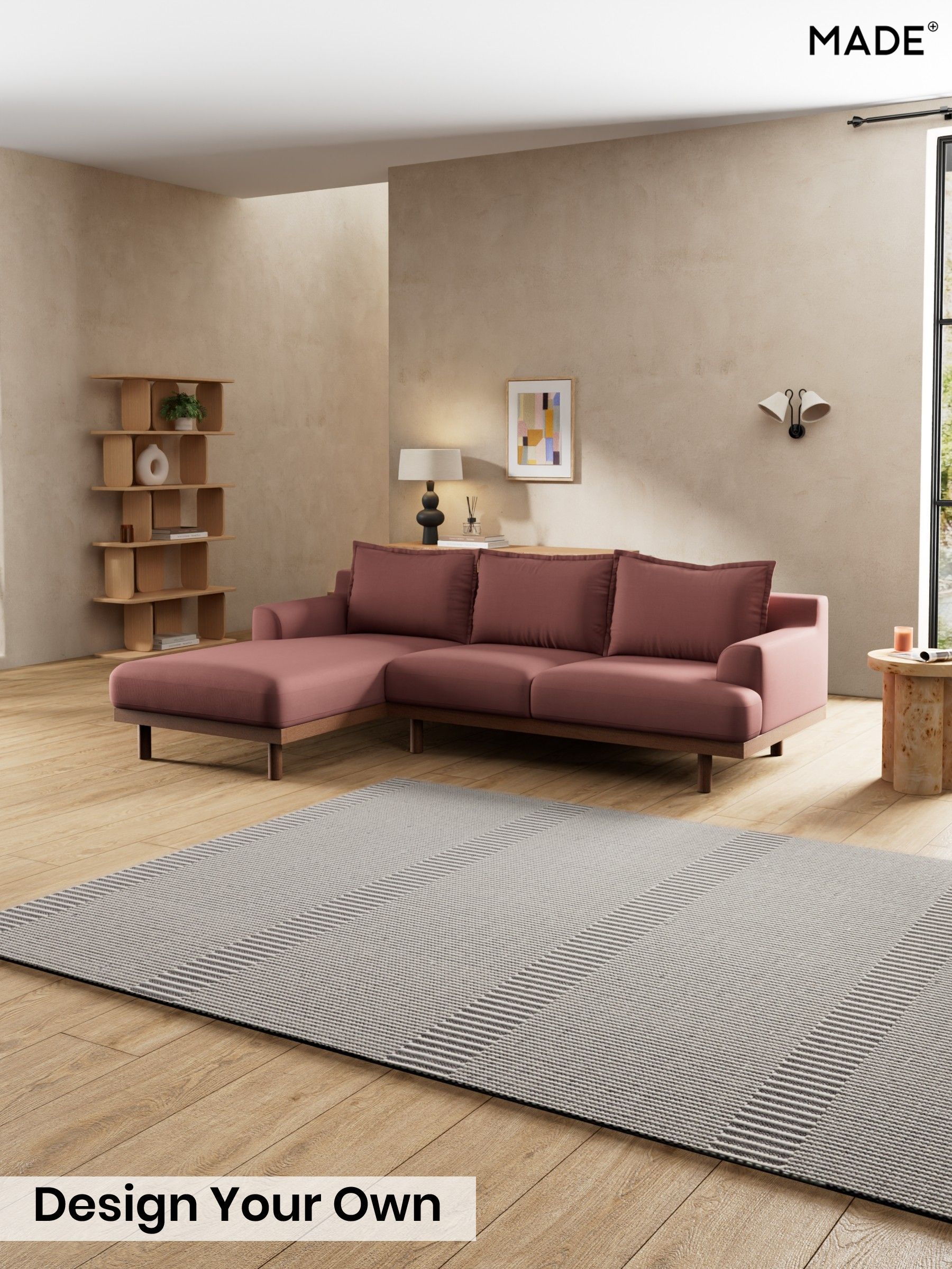 Natural Blend/Deep Coral Pink - Turin By Made