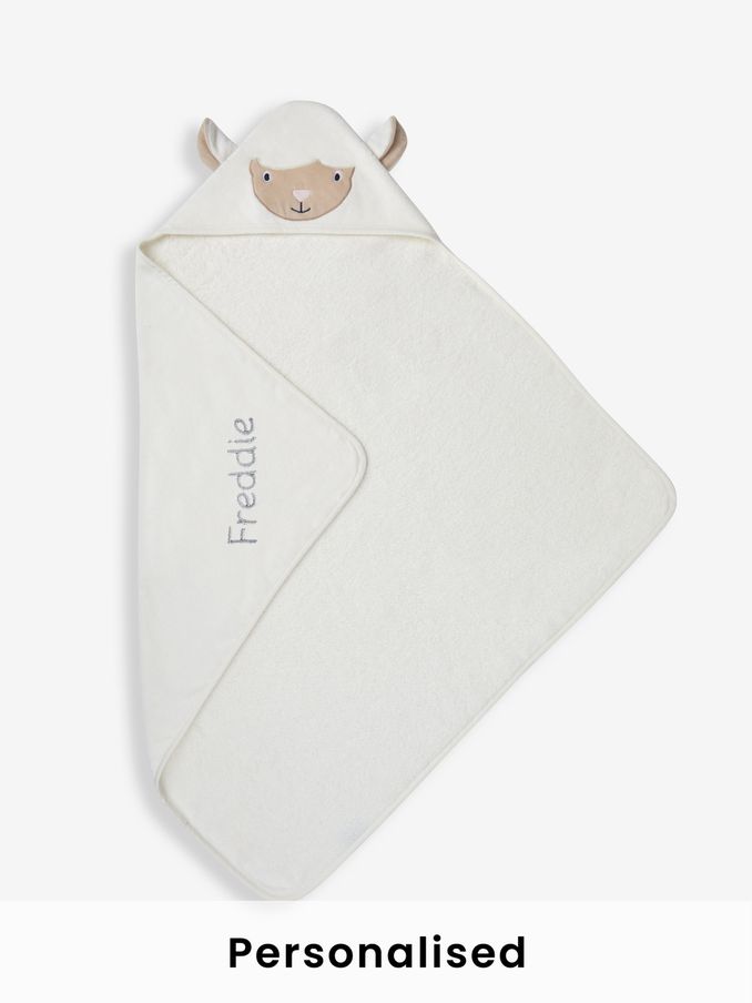 Personalised Lamb Hooded Towel (N32434) | £25.50