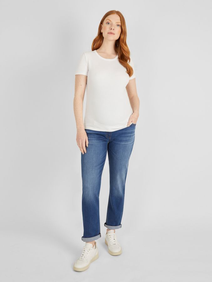 Mid Wash Blue Mom Maternity Denim Jeans (N34462) | £45