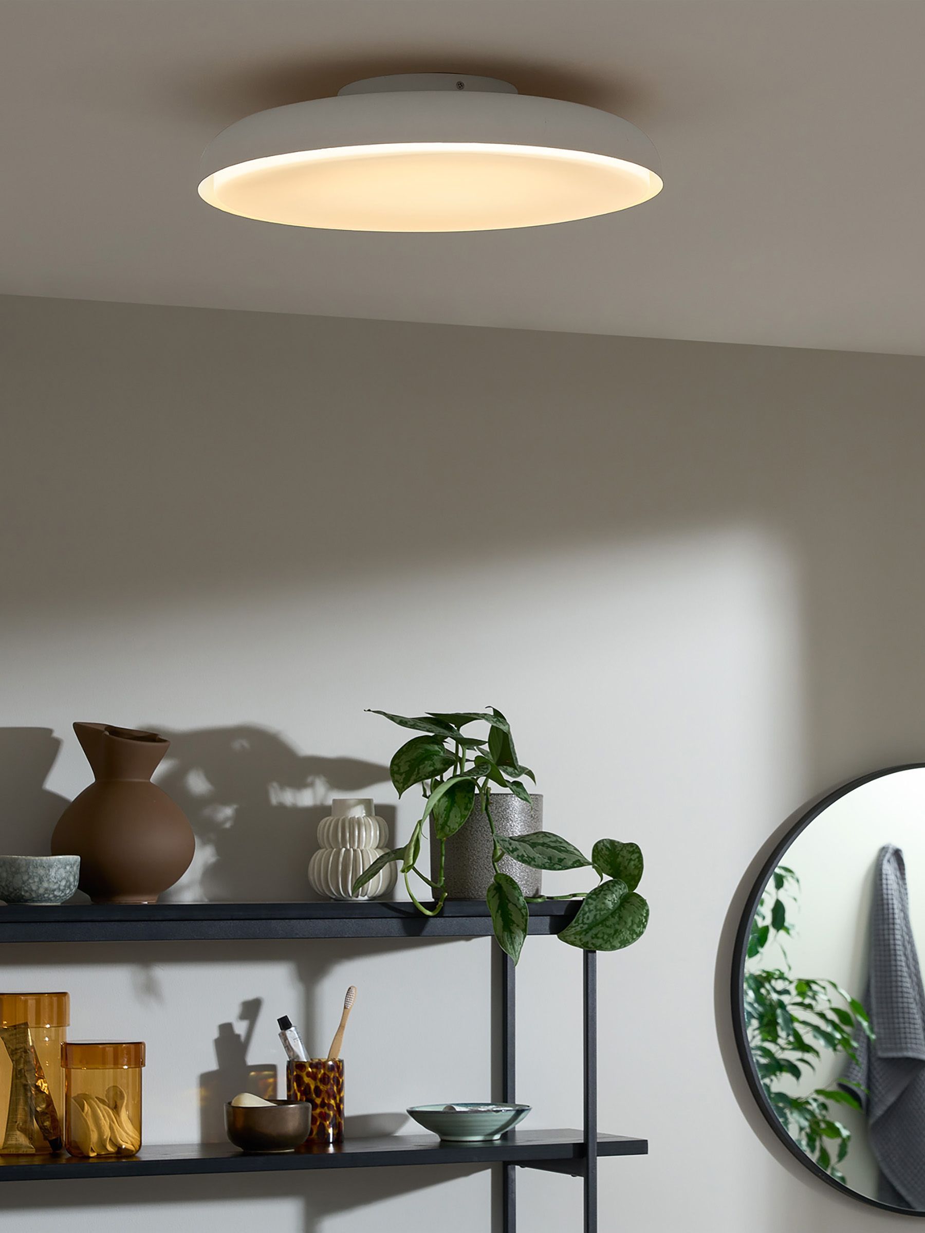 Nura Flush Bathroom Light in Ivory (N36386) | £149
