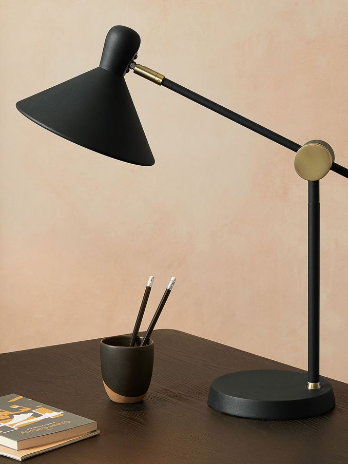 Ogilvy Task Table Lamp in Black/Brass (N36731) | £33