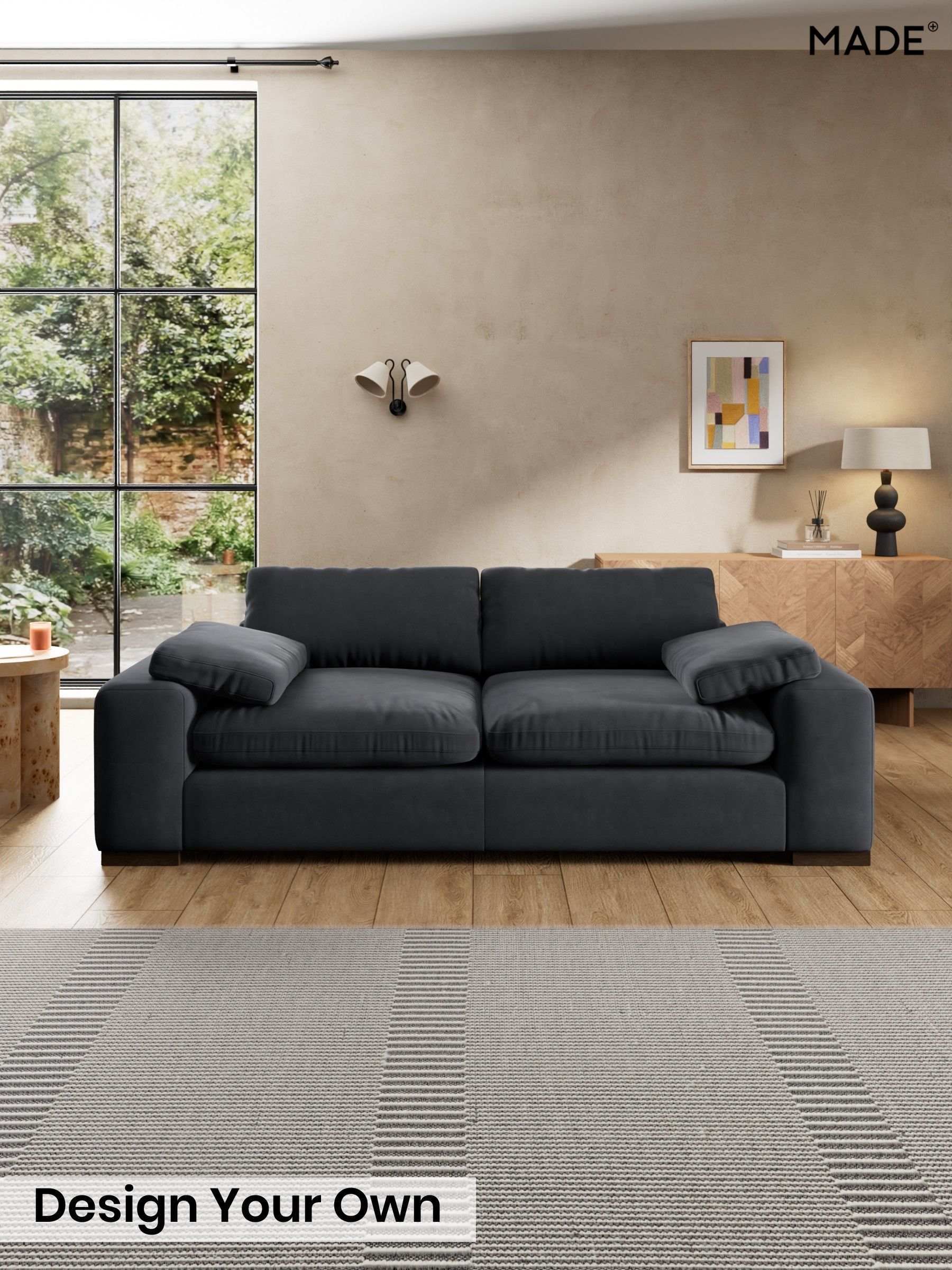 Matt Velvet Easy Clean/Charcoal Grey - Melbourne Luxe By Made