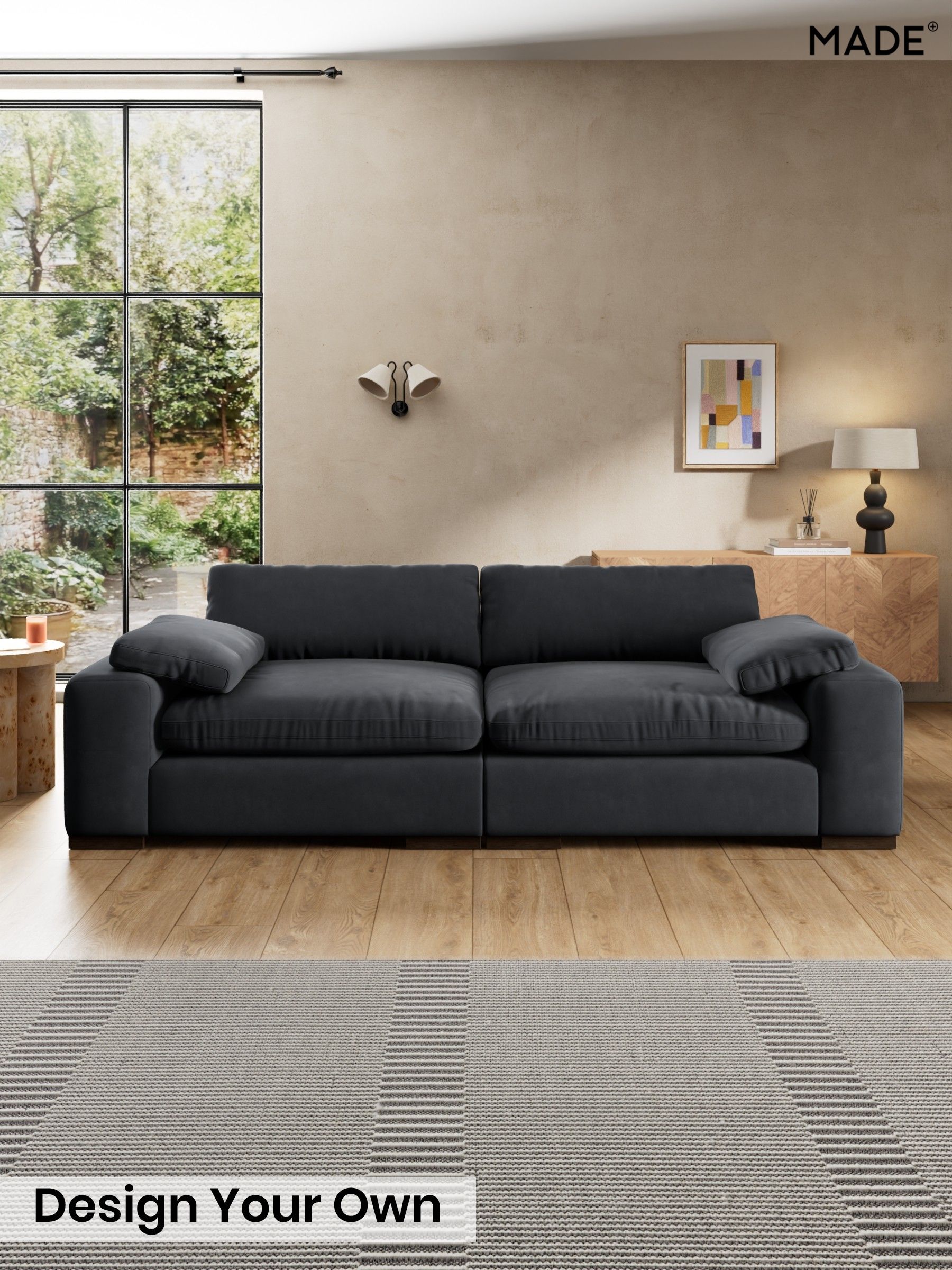 Matt Velvet Easy Clean/Charcoal Grey - Melbourne Luxe By Made