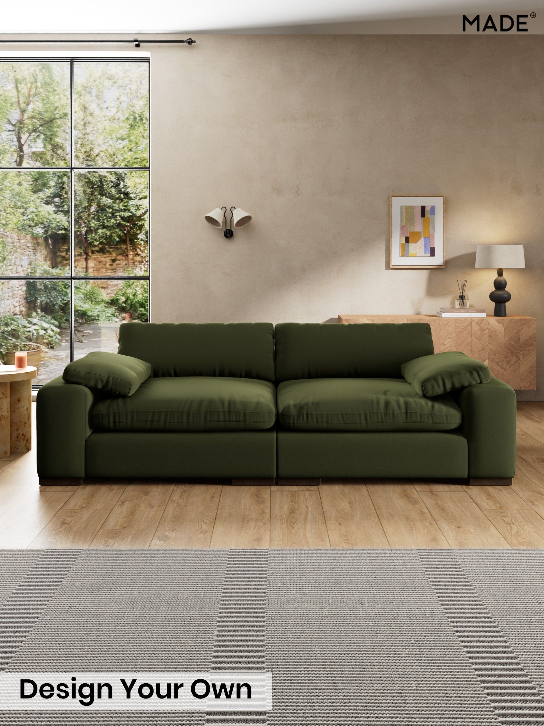 Matt Velvet Easy Clean/Deep Olive Green - Melbourne Luxe By Made
