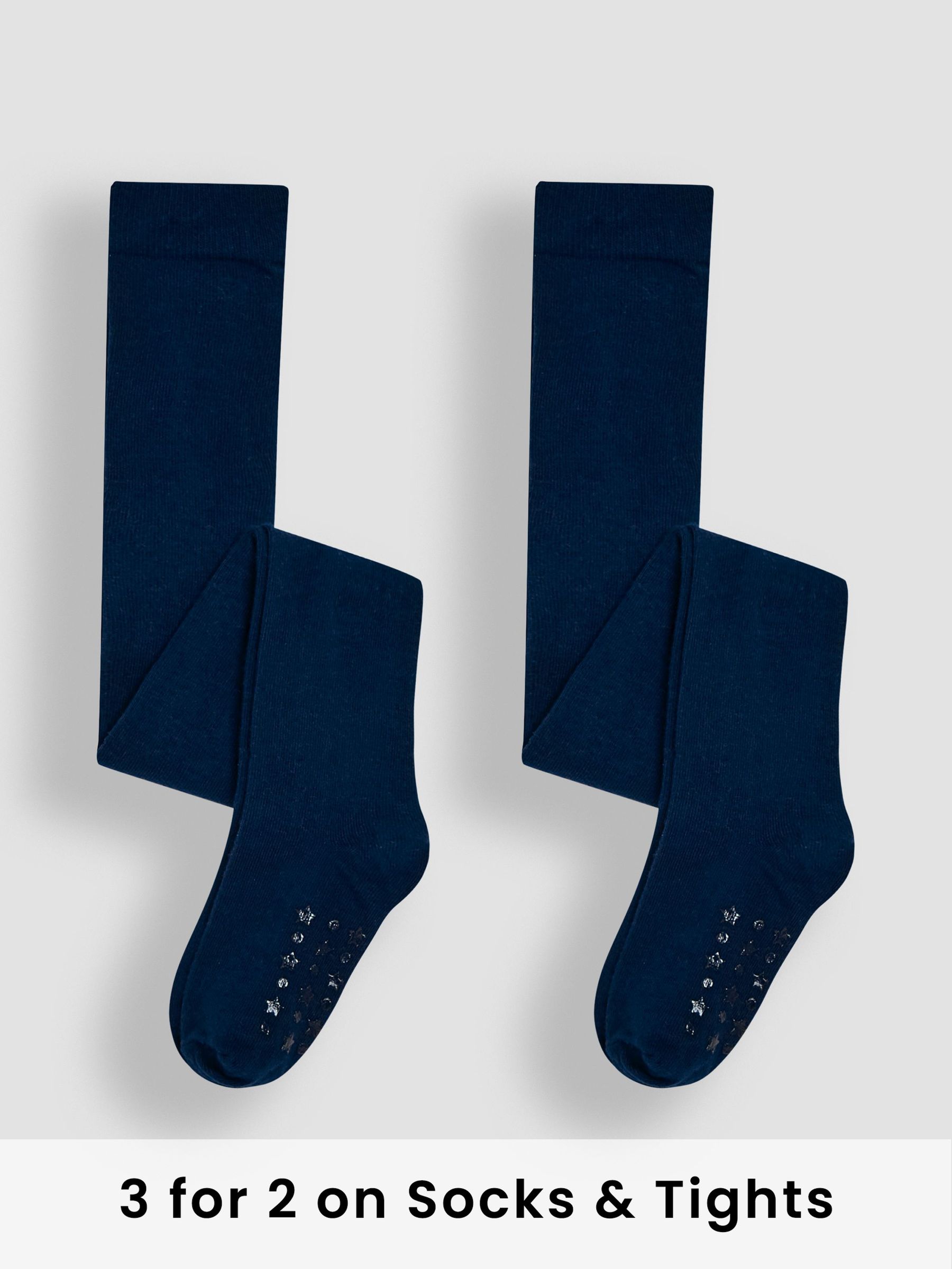Navy Blue 2-Pack Cotton Rich Tights (N43942) | £15