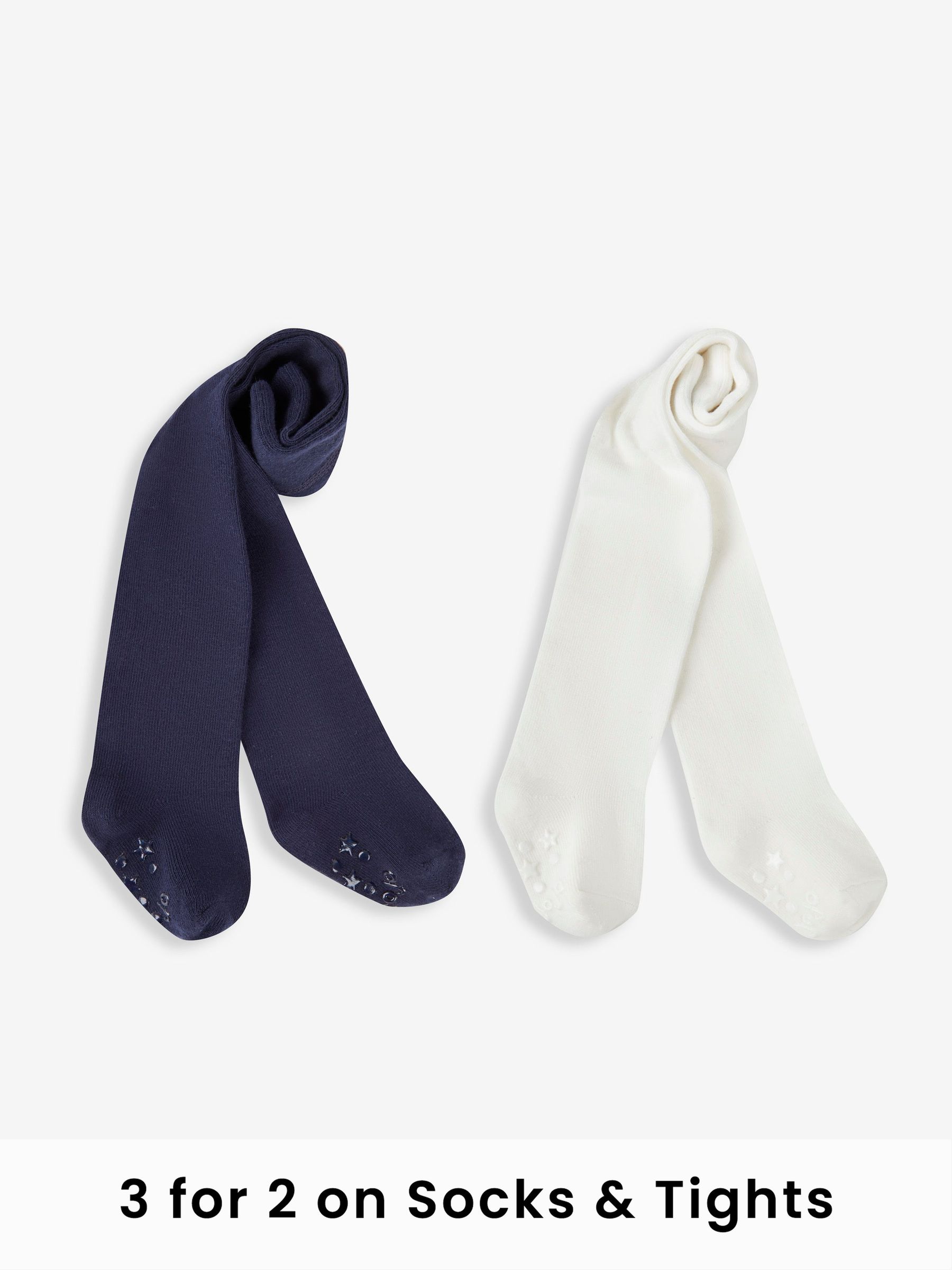 Navy Blue Cotton Rich Tights 2-Pack (N43946) | £8