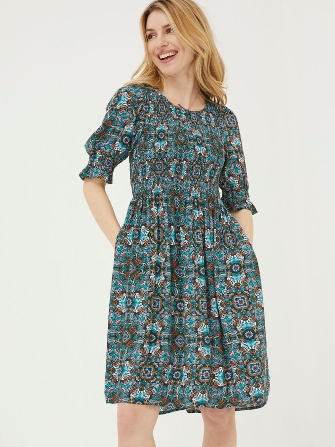Green Pacey Mirrored Floral Dress (N44509) | £24