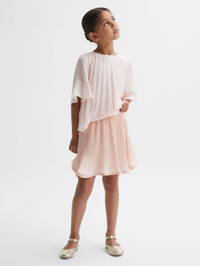 4-9 yrs Pleated Satin Trim Skirt in Pink (N44710) | £14
