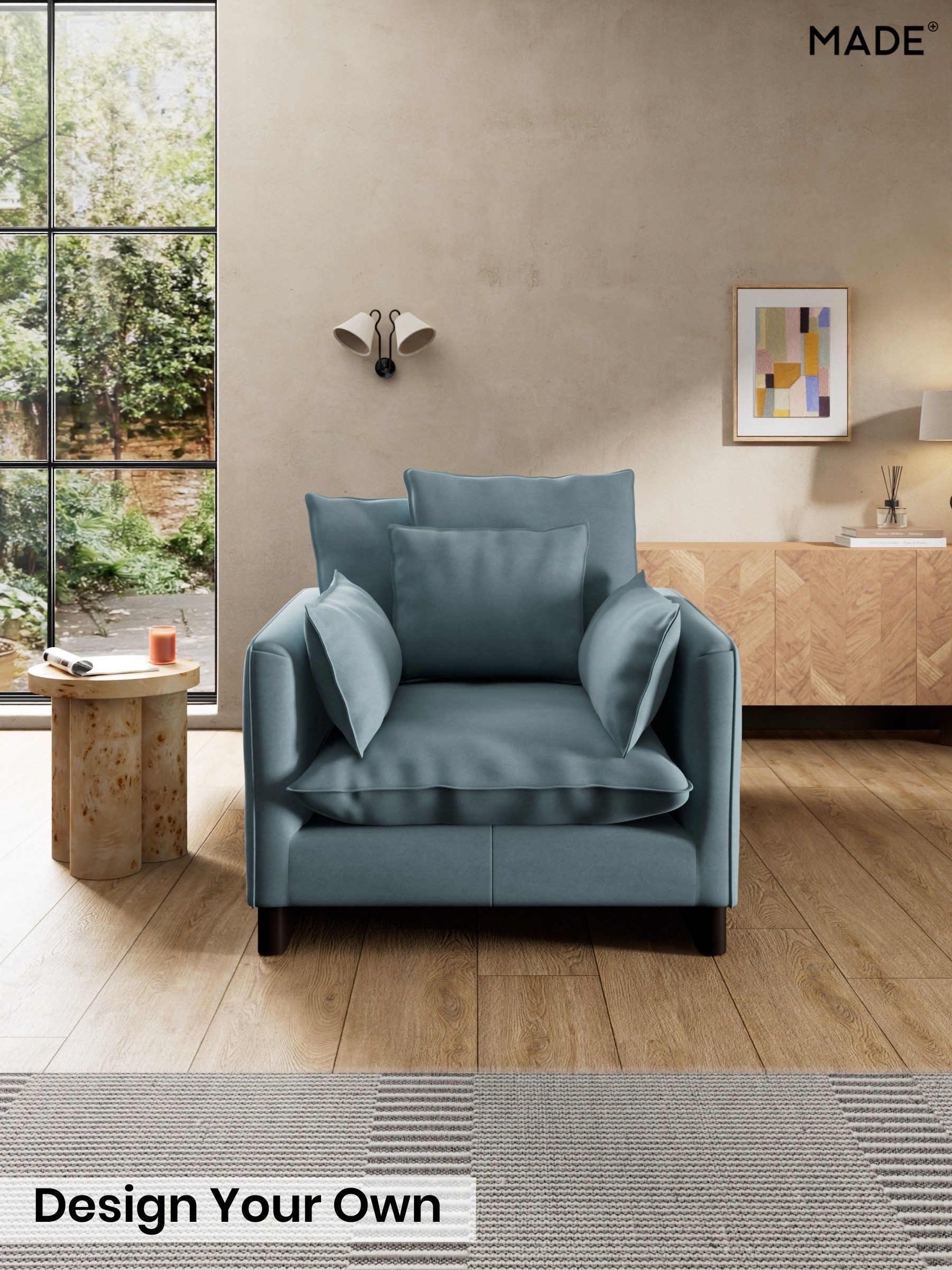 Cotton Velvet Blend/Denim Blue - Whitby Scatter Back By Made