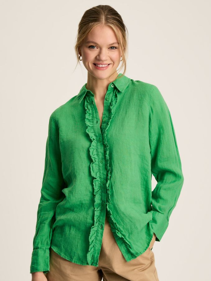 Selene Green 100% Linen Shirt (N48843) | £43