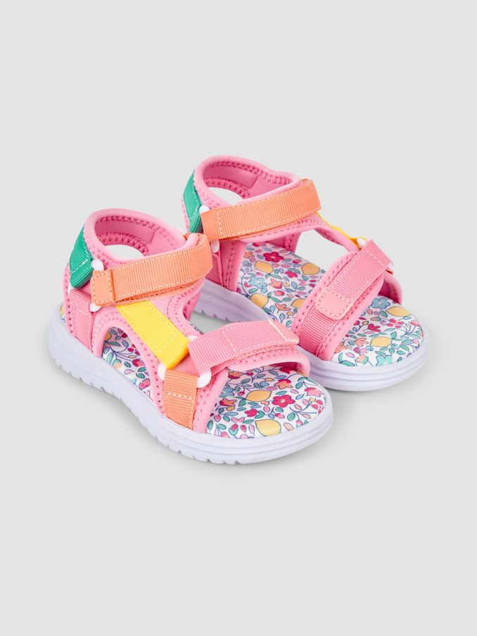 Colour Block Sandals in Pink (N49417) | £20