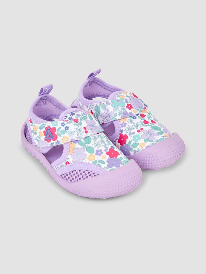 Lilac Floral Print Beach & Swim Sandals (N49468) | £16