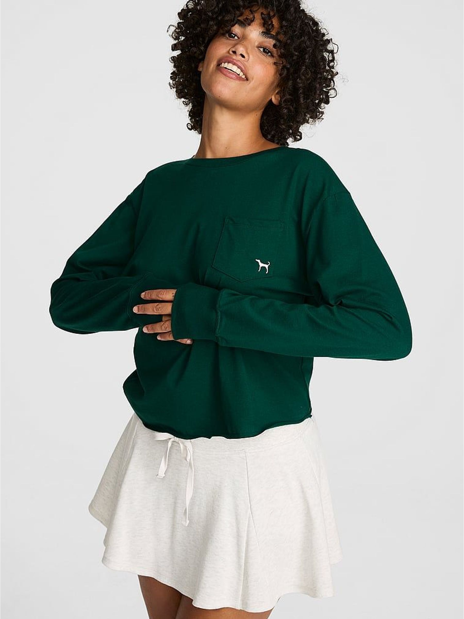 Dark Garden Green Tartan - Cotton Long Sleeve T-shirt