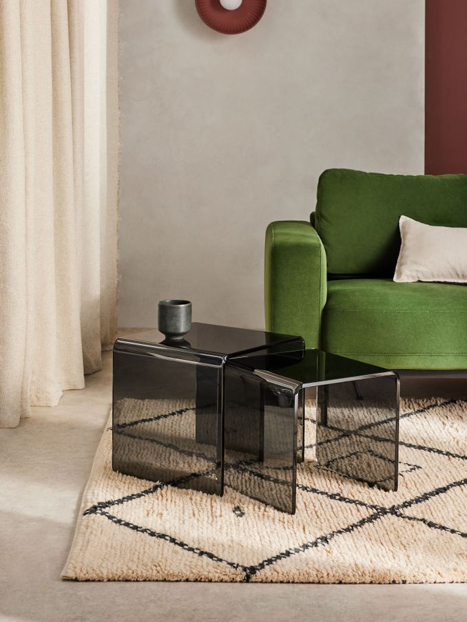 Hesta Nest of 2 Side Table in Smoke Grey (N55187) | £179