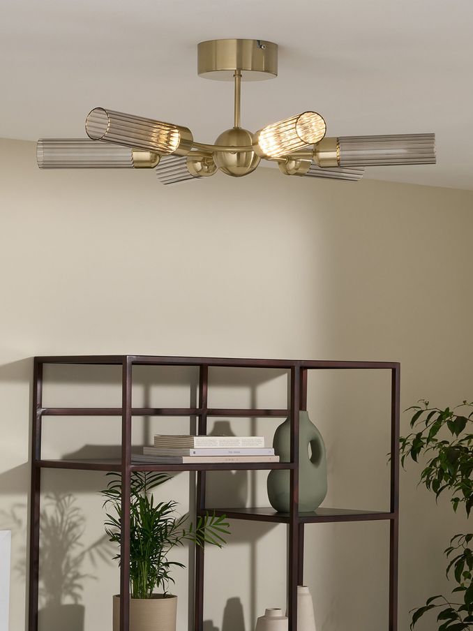 Verona Flush Ceiling Light Fitting in Champagne Gold (N55313) | £189