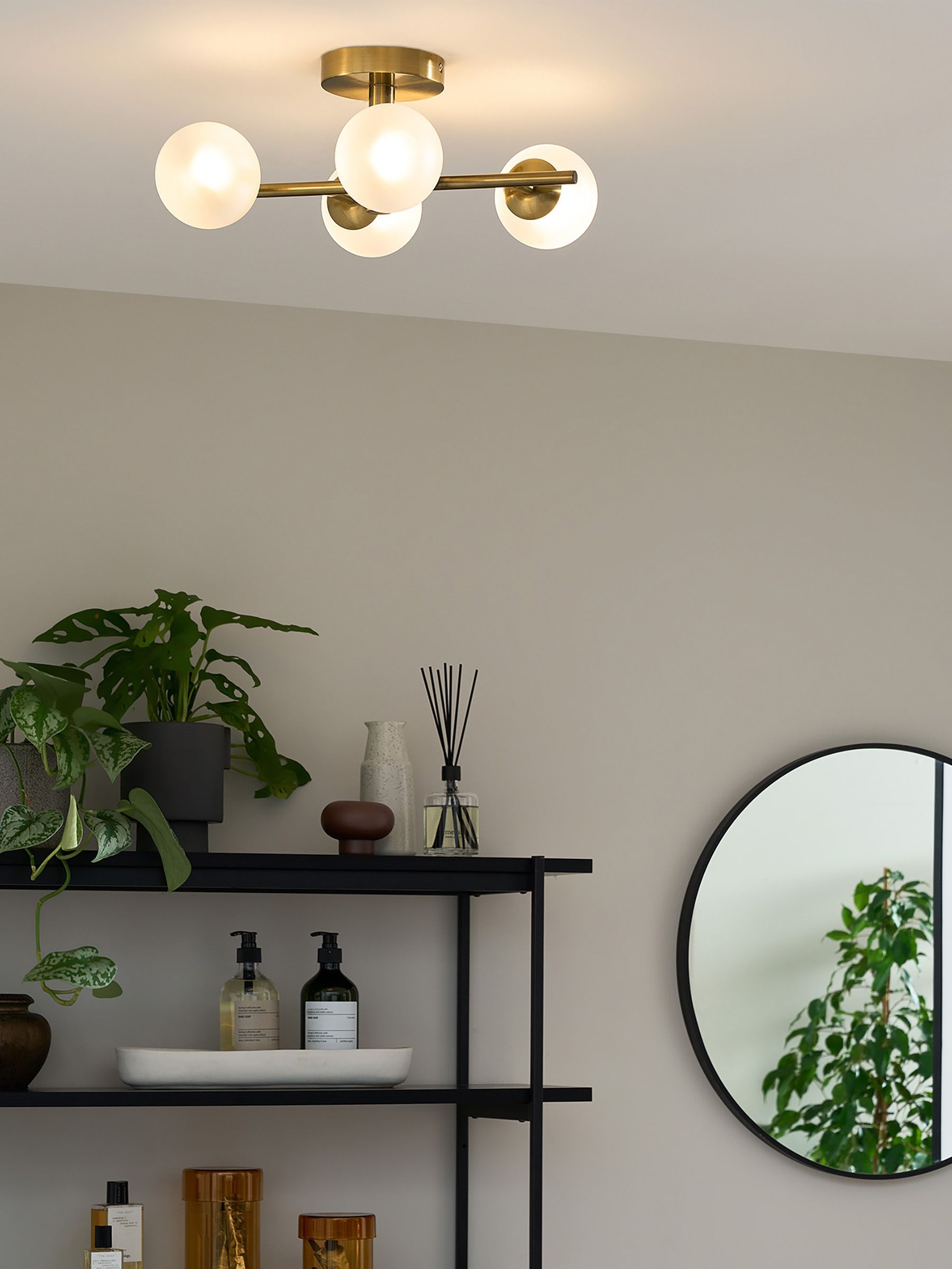 Isia Bathroom Flush Light in Brass (N55328) | £139