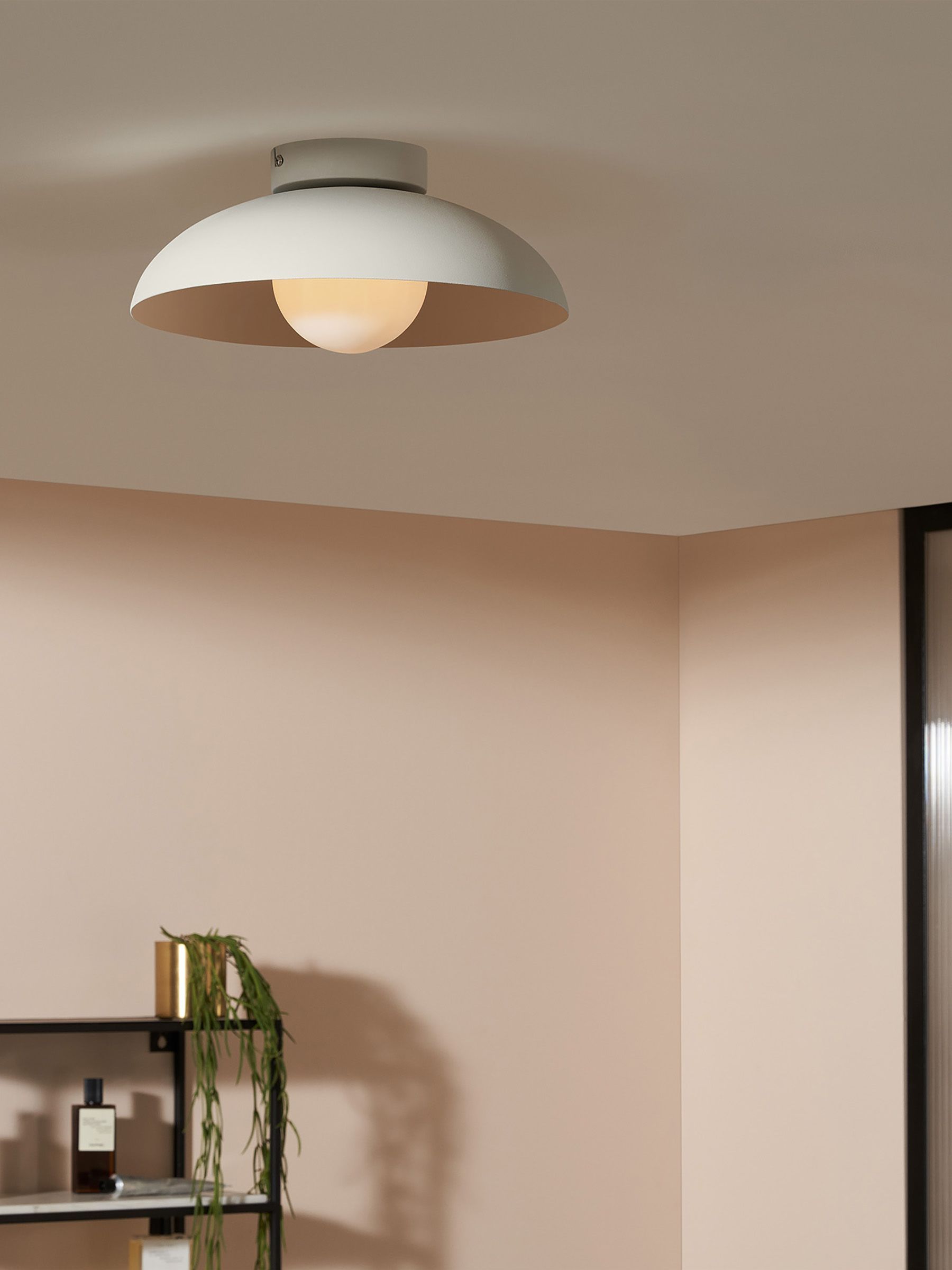 Malta Bathroom Flush Ceiling Light in White (N55334) | £69
