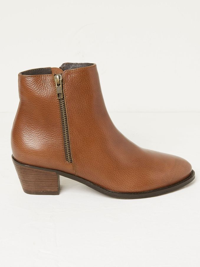 Camel Betsy Zip Detail Ankle Boots (N56889) | £42
