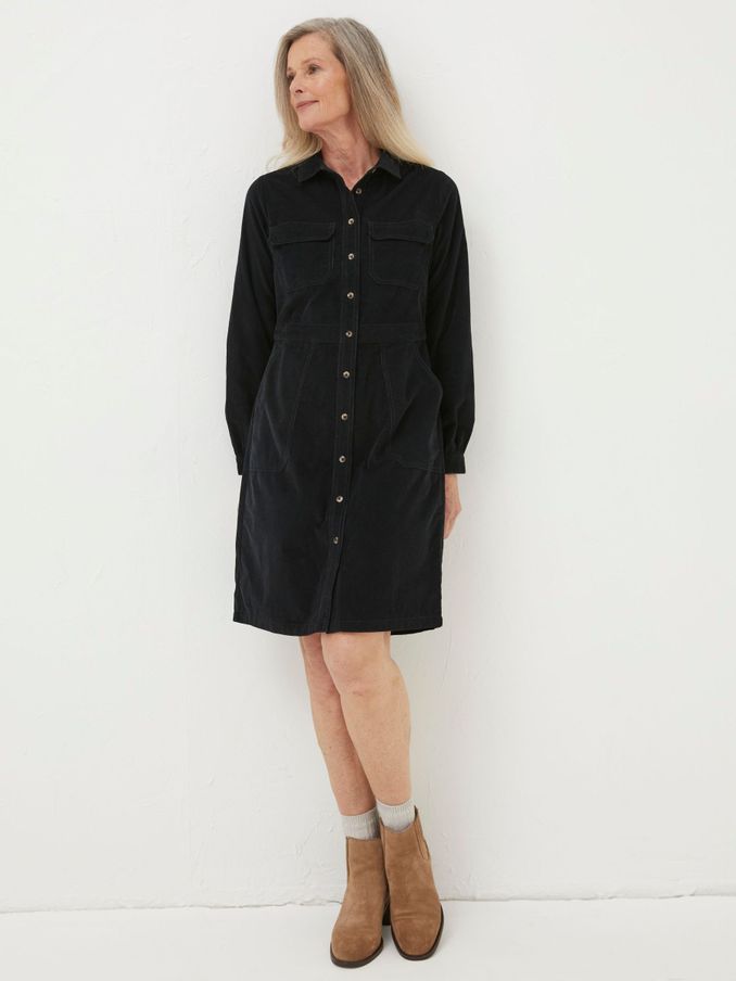 Black Tabitha Cord Dress (N56957) | £40