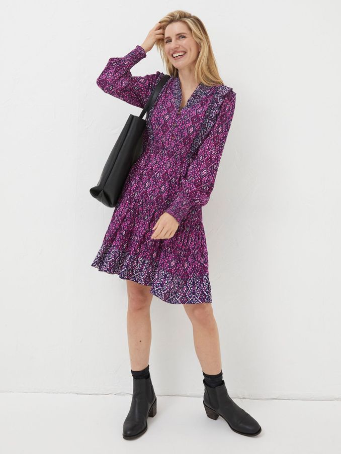 Purple Darcey Ikat Geo Dress (N62896) | £27