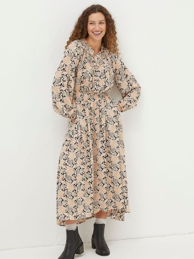 Black Beth Damask Floral Maxi Dress (N62899) | £45