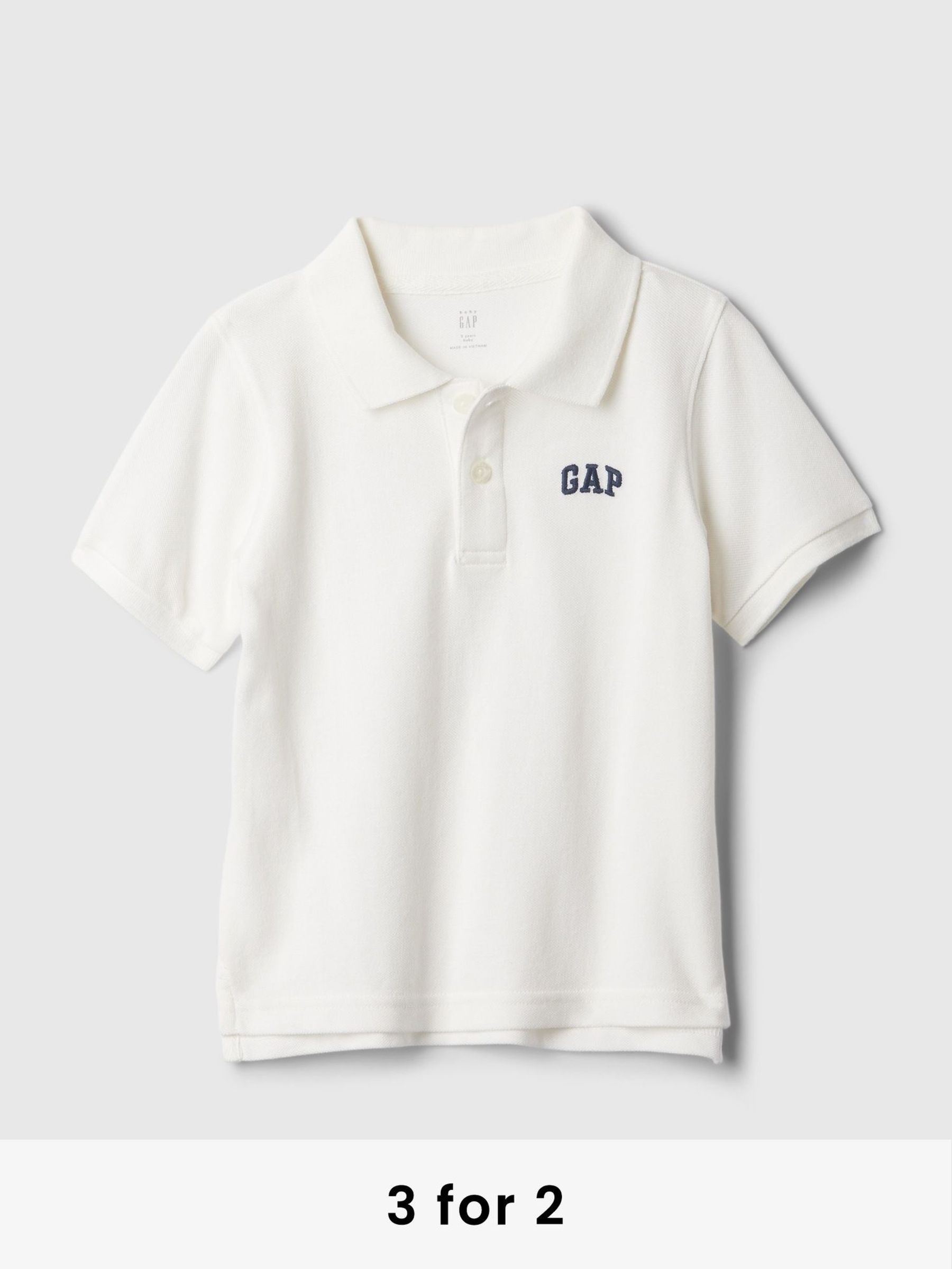White Logo Pique Short Sleeve Polo Shirt (Newborn-5yrs) (N66327) | £10