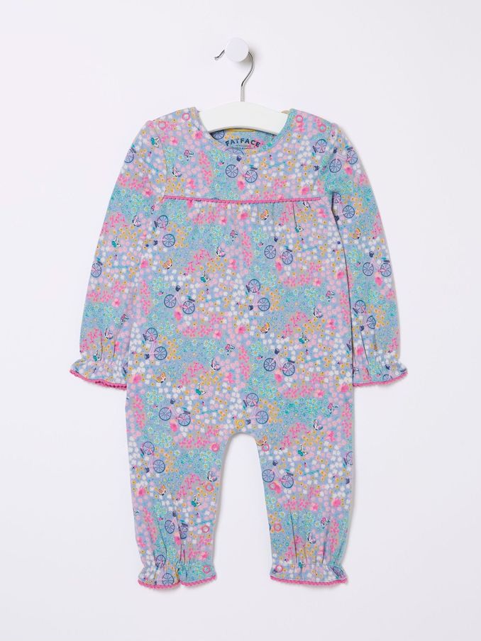 Blue Floral Printed Romper (N69614) | £14