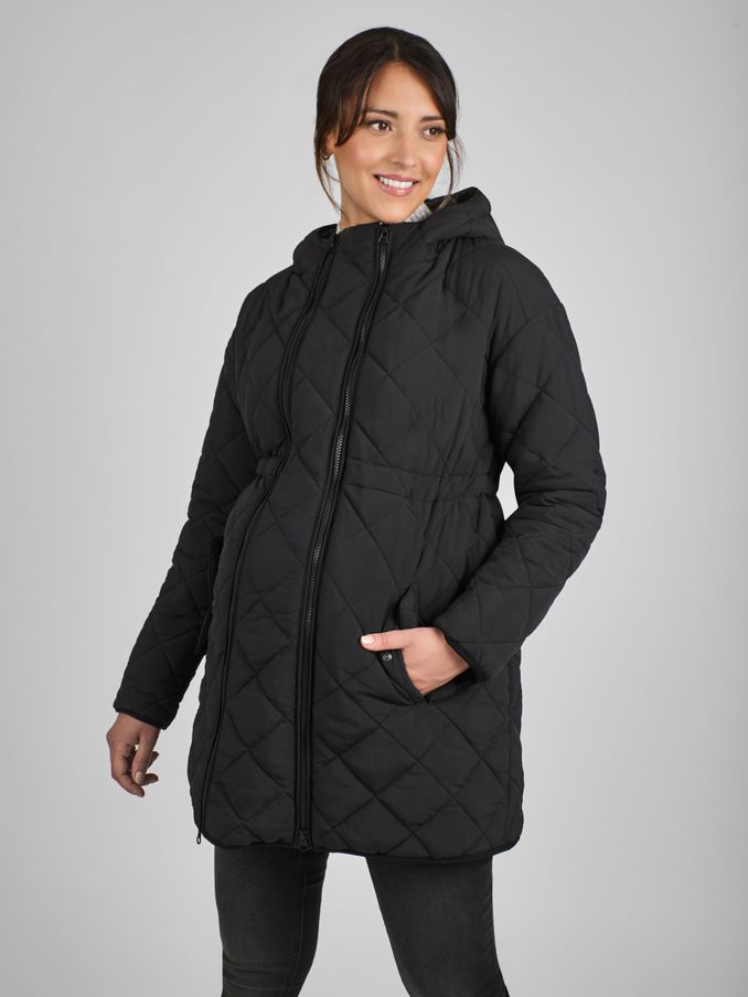 Black 2-In-1 Maternity Quilted Jacket (N70816) | £69.50