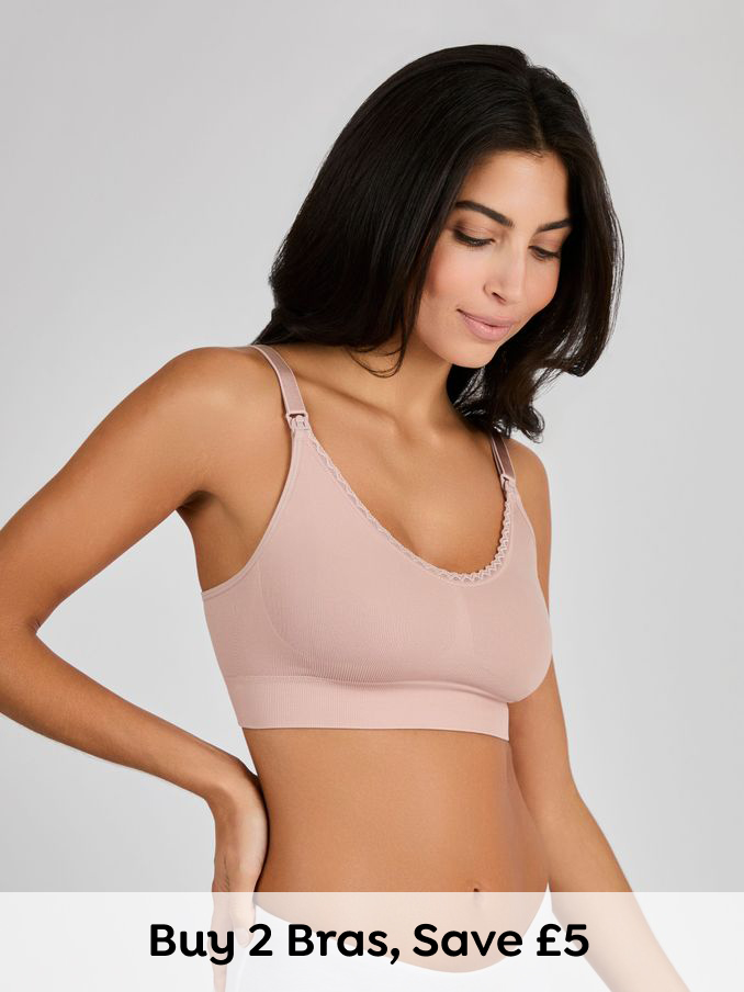 Pink Emma-Jane Lace Trim Seamless Maternity & Nursing Bra (N70819) | £18