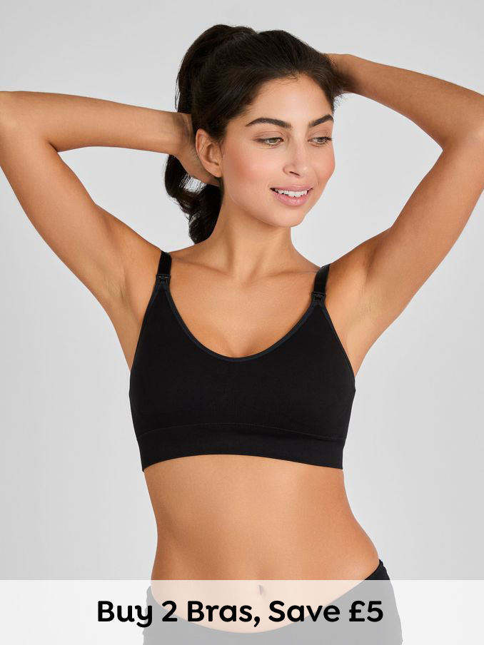 Black Emma-Jane Padded Seamless Maternity & Nursing Bra (N70836) | £20