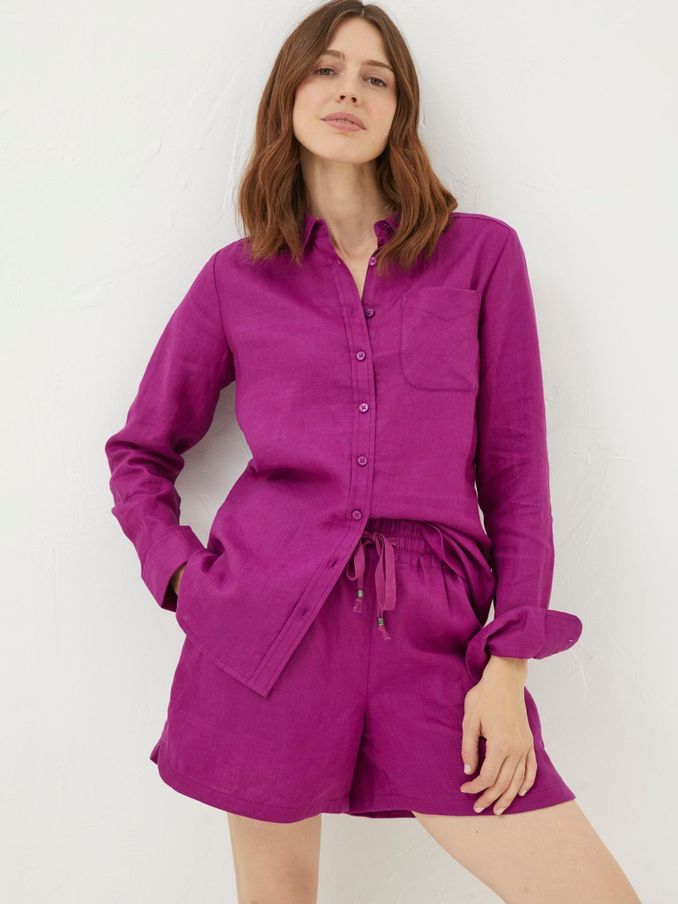 Olivia Purple Linen Shirt (N71166) | £38