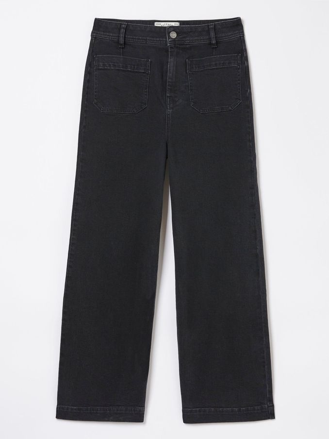 Keswick Black Wide Leg Crop Jeans (N71874) | £22
